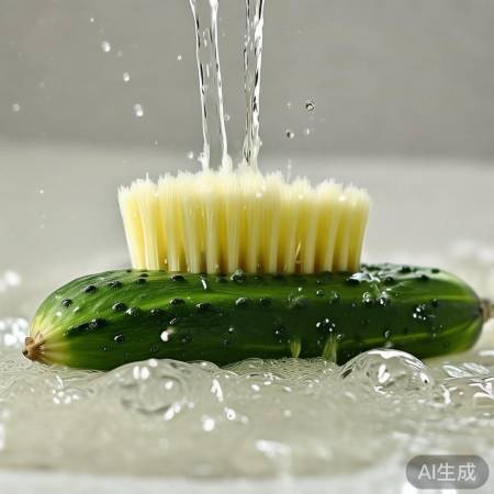 清洗黄瓜，去除农药残留