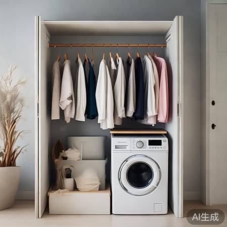 洗衣机变衣柜，空间节省好创意
