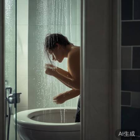 洗澡时别让头发掉马桶