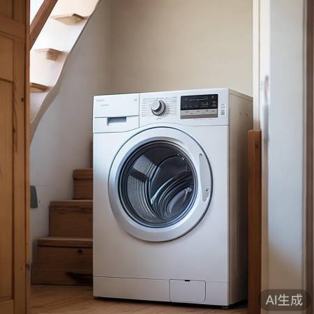 楼梯旁洗衣机：便捷除异味