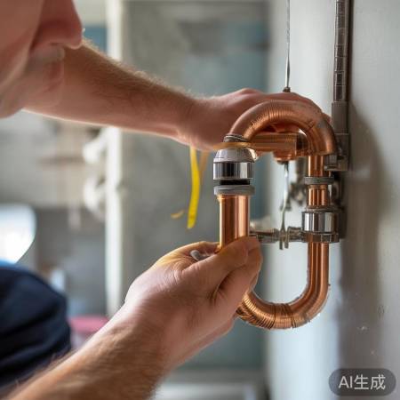 铜管长度适中,安装热水器。