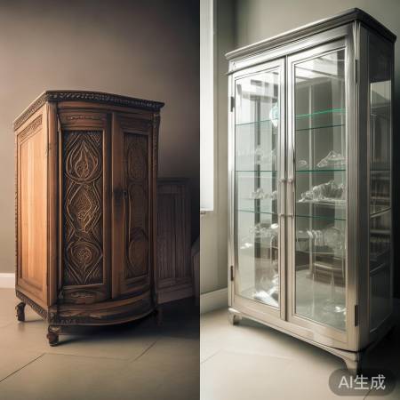 木柜温馨易潮，玻璃柜透光易划，