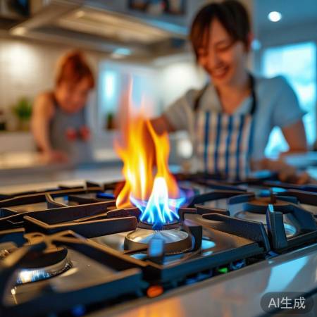 灶芯安装完成，检查火苗