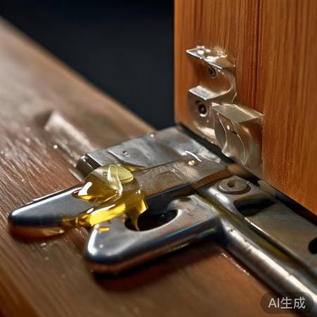 润滑油均匀涂抹合叶