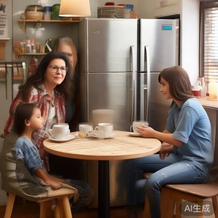 冰箱变餐桌，温馨一家人