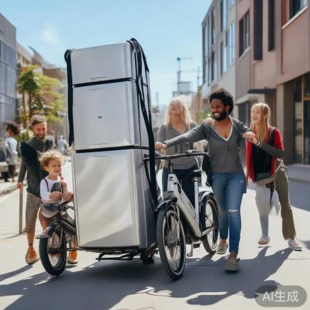 电动车轻松搬冰箱，搬家新技巧